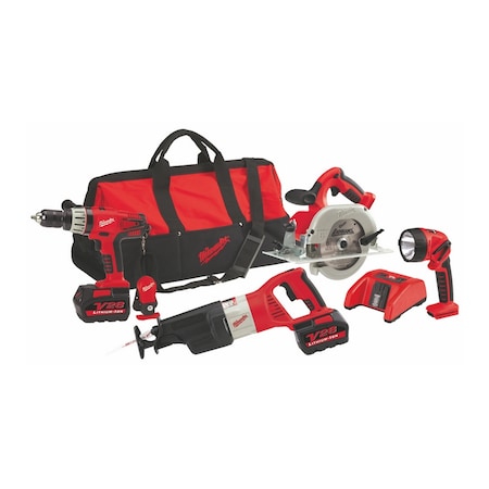 Milwaukee Tool M28 CORDLESS LITHIUM-ION, 4-PIECE COMBO KIT,  1014299